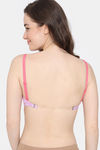 Zivame Beautiful Basics Padded Non Wired 3/4th Coverage Backless Bra - Violet Tulle — thumbnail 3